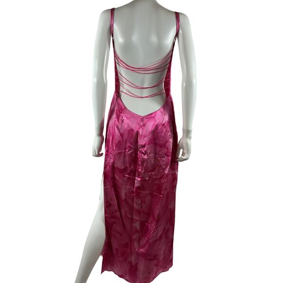 Mirror Palais S&M Pink Silk Dress Tulip Size L - Picture 3 of 4